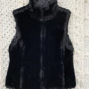 Black Faux Fur Vest